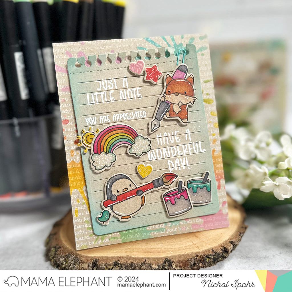 Mama Elephant Write With Me Clear Stamp and Die Set just a note | color-code:ALT01