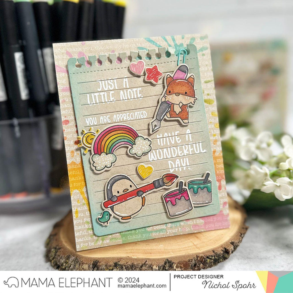 Mama Elephant Write With Me Clear Stamp and Die Set just a note