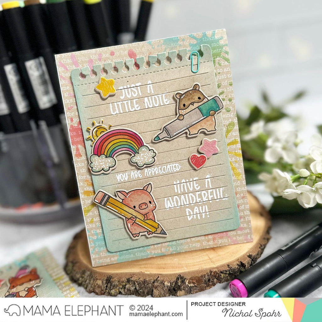 Mama Elephant Note Page Creative Cuts Steel Dies little piggie 