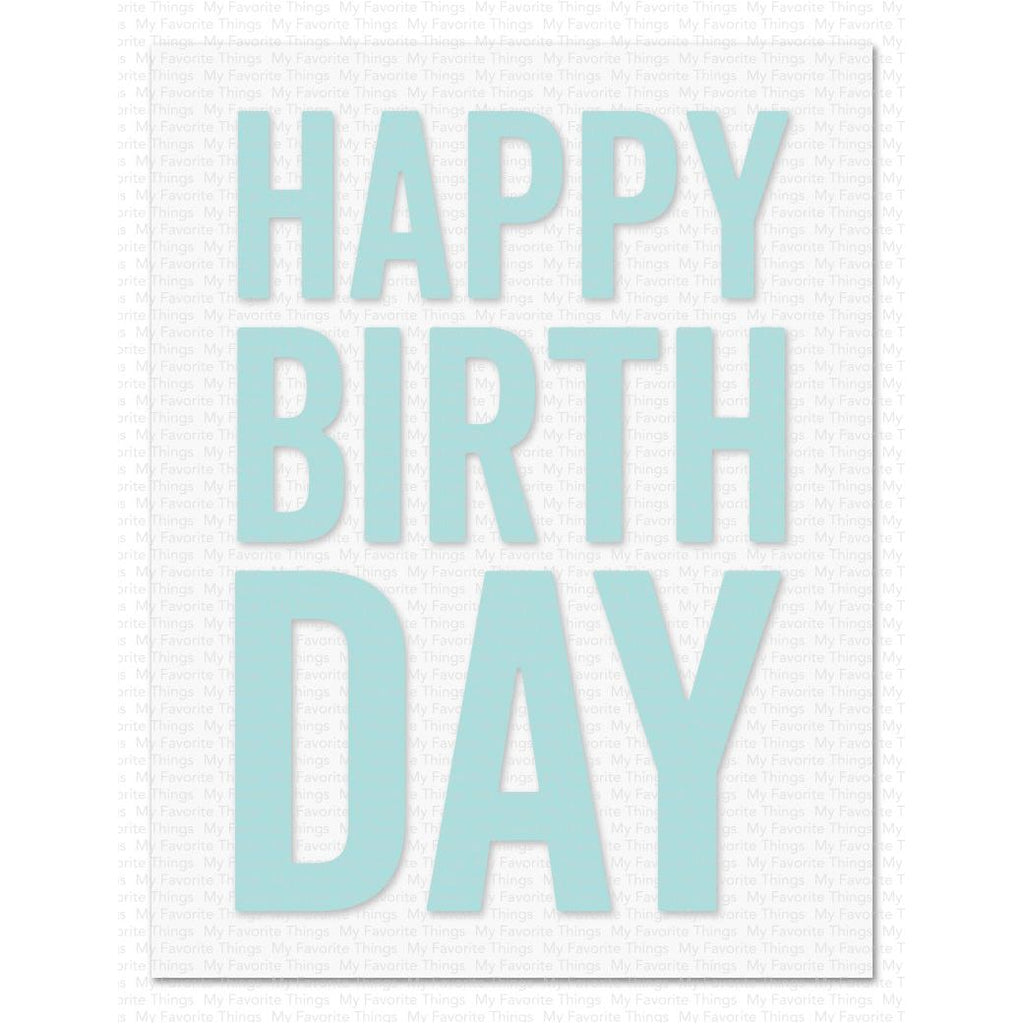 My Favorite Things Big Happy Birthday Die-Namics Dies mft2578 in color sample