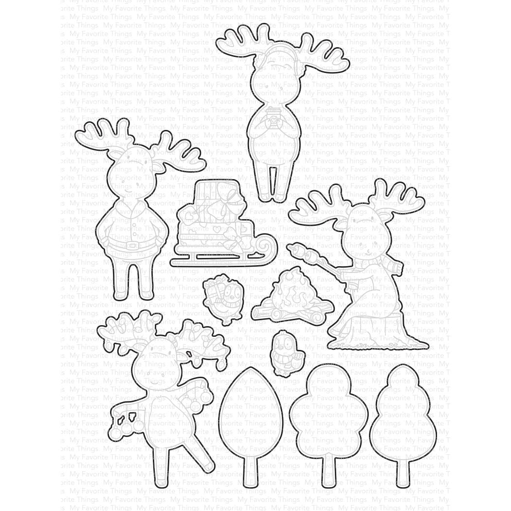 Moose & Friends Clear Stamps with Matching Dies