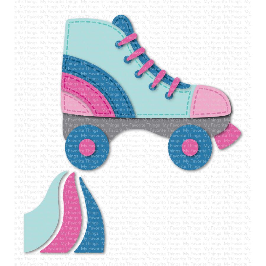 My Favorite Things Roller Skate Dies Die-Namics mft2688 in color and assembled