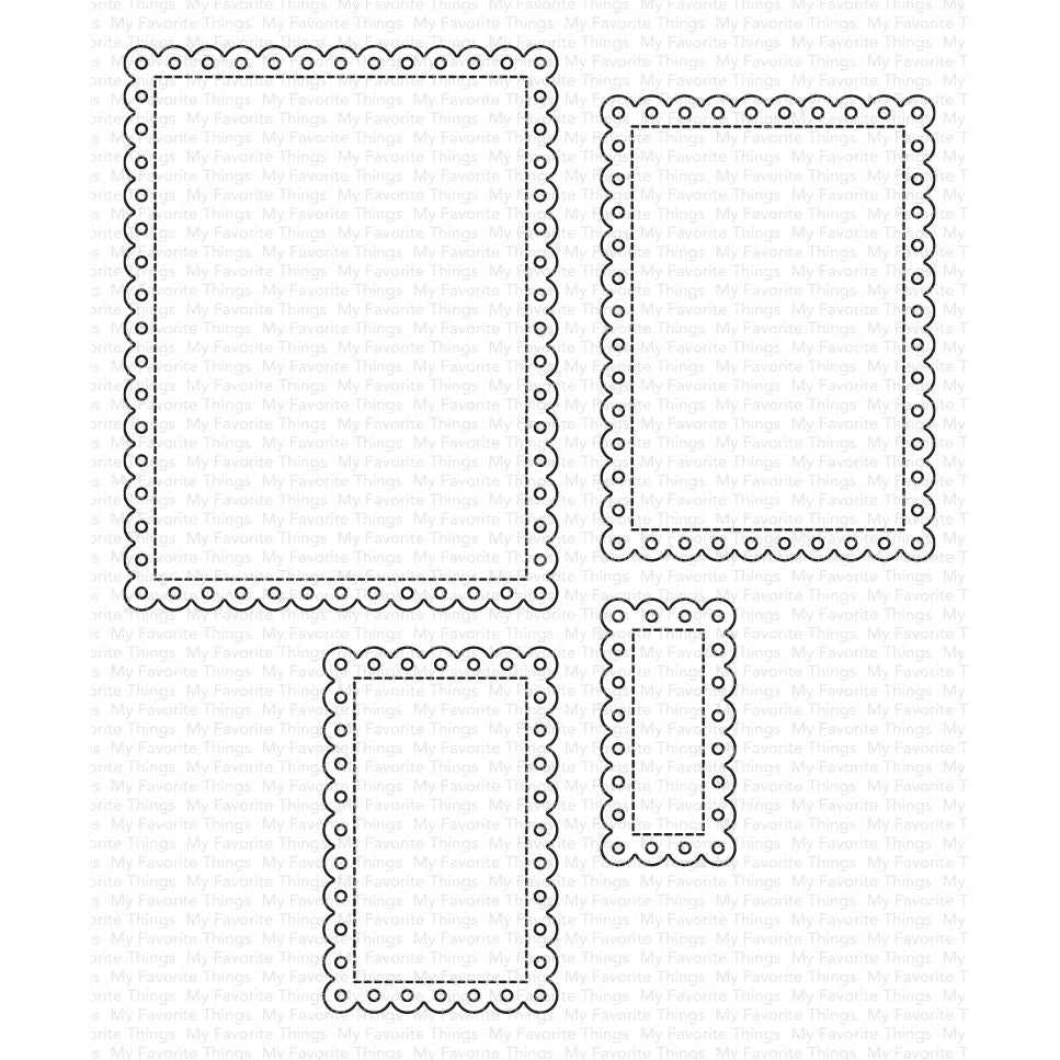 My Favorite Things Stitched Eyelet Lace Rectangle Stax Dies Die-Namics mft2740 separated