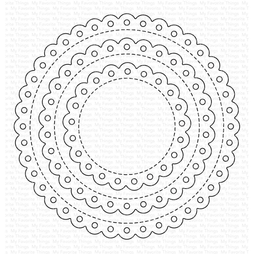 My Favorite Things Stitched Eyelet Lace Circle Stax Dies Die-Namics mft2742