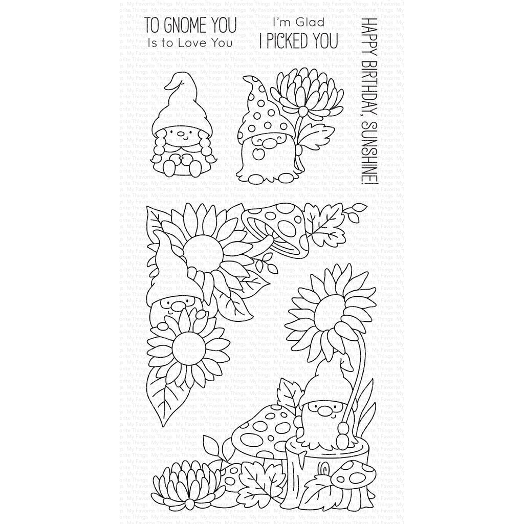 My Favorite Things Sunflower Gnomes Clear Stamps jb007