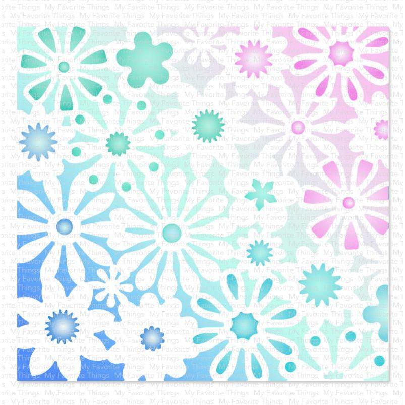 My Favorite Things Funky Florals Premium Stencil Set st212 example