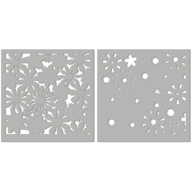 My Favorite Things Funky Florals Premium Stencil Set st212 set of 2