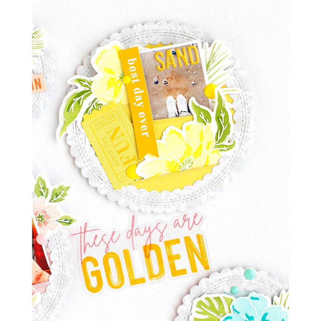 PinkFresh Studio Sunshine On My Mind Mini Puffy Alphas 157023 Tropical Flowers Layout | color-code:ALT01