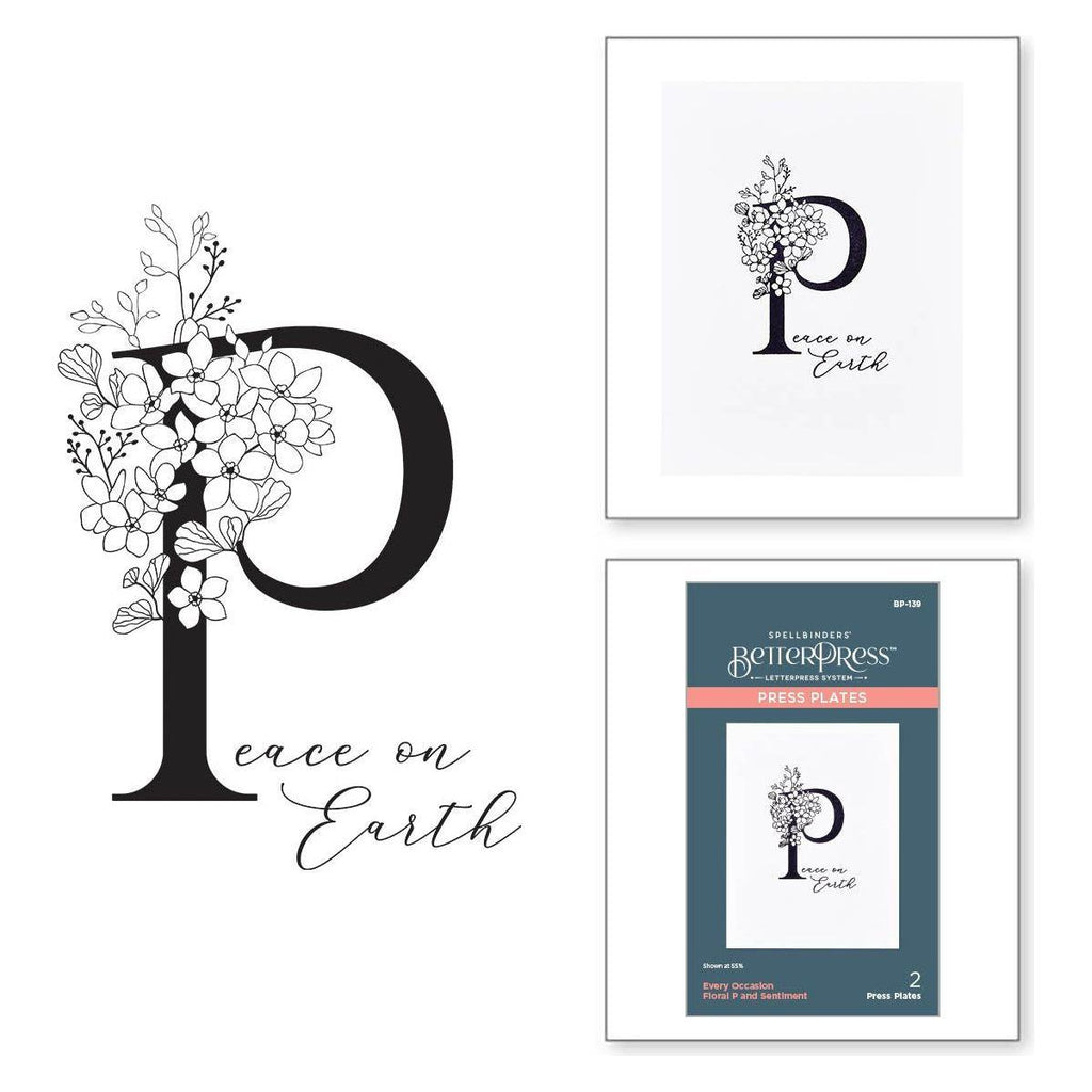 bp-139 Spellbinders Floral P and Sentiment Press Plates product image