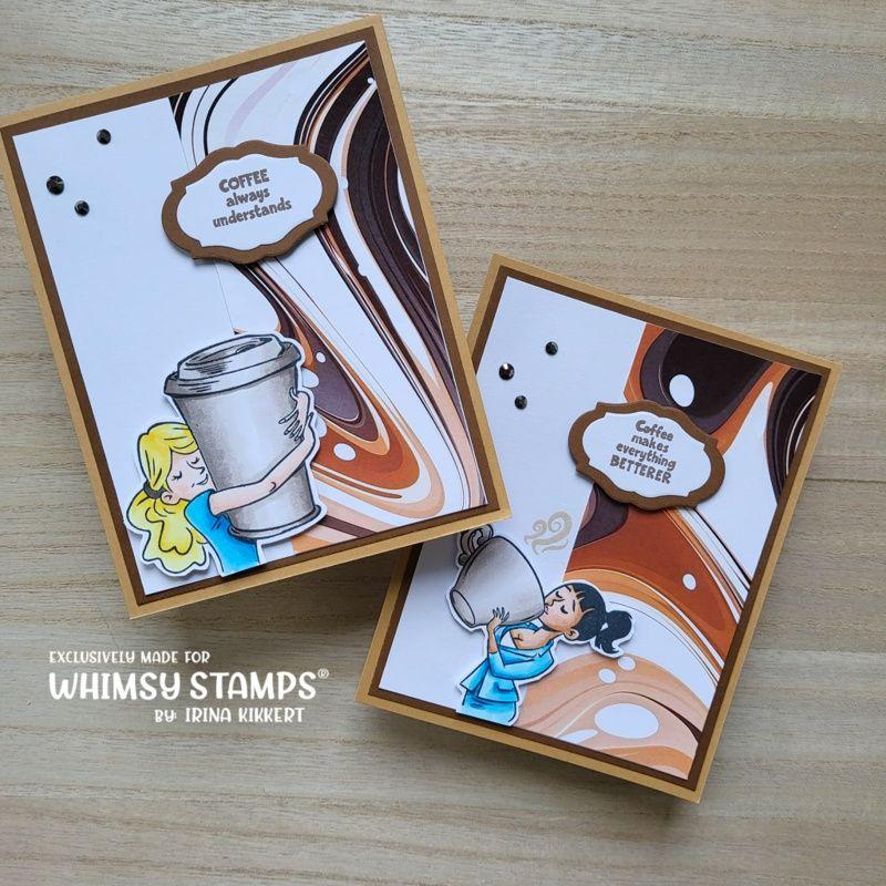 Whimsy Stamps Coffee Understands Clear Stamps cwsd471 swirls