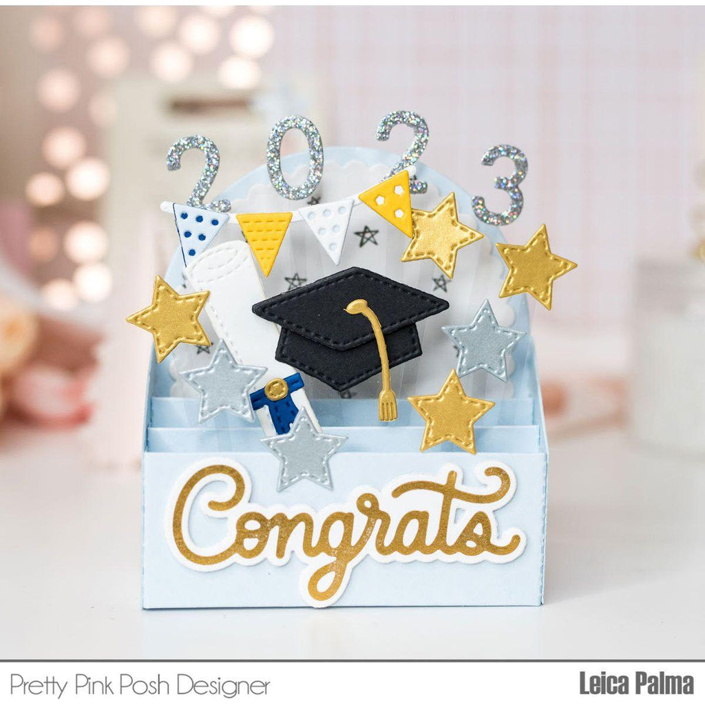 Pretty Pink Posh Graduation Mug Additions Dies glitter