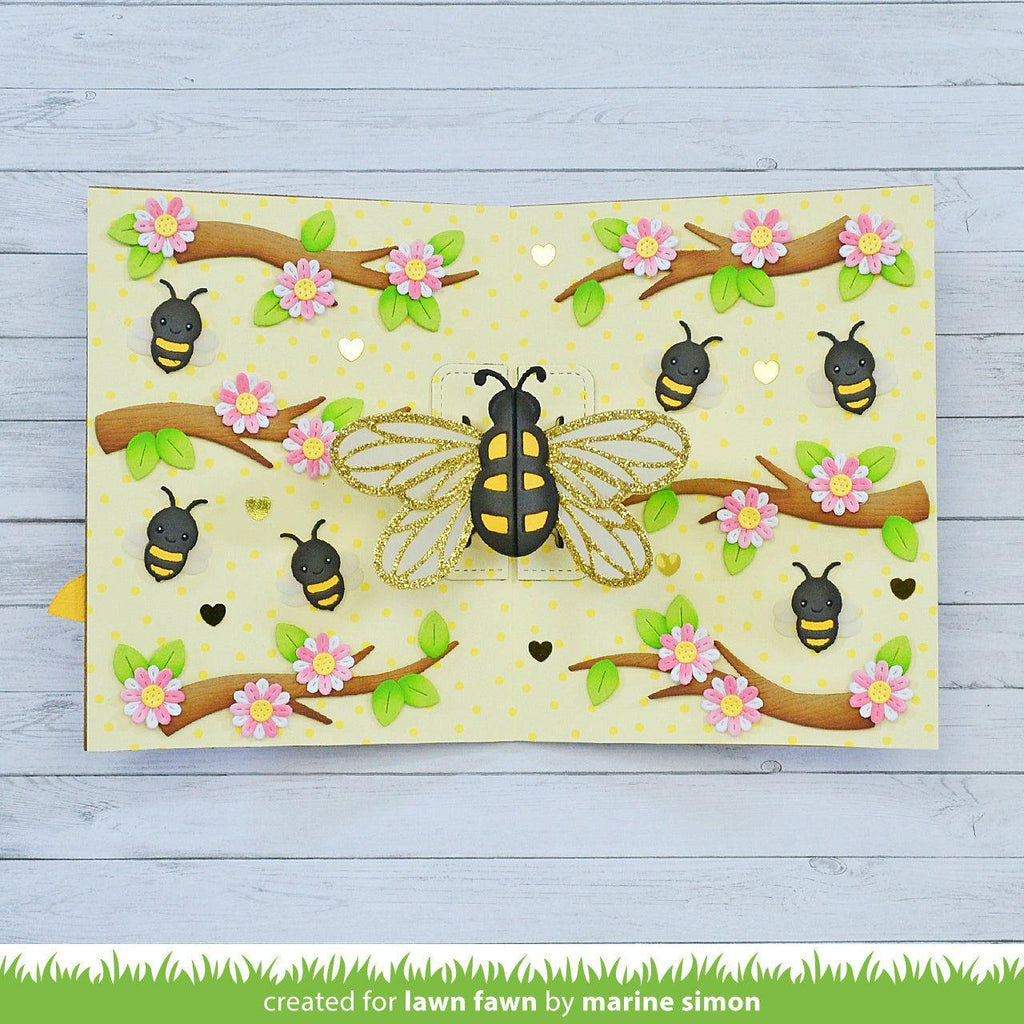 Lawn Fawn Pop-Up Bee Dies lf3138 3D bee card