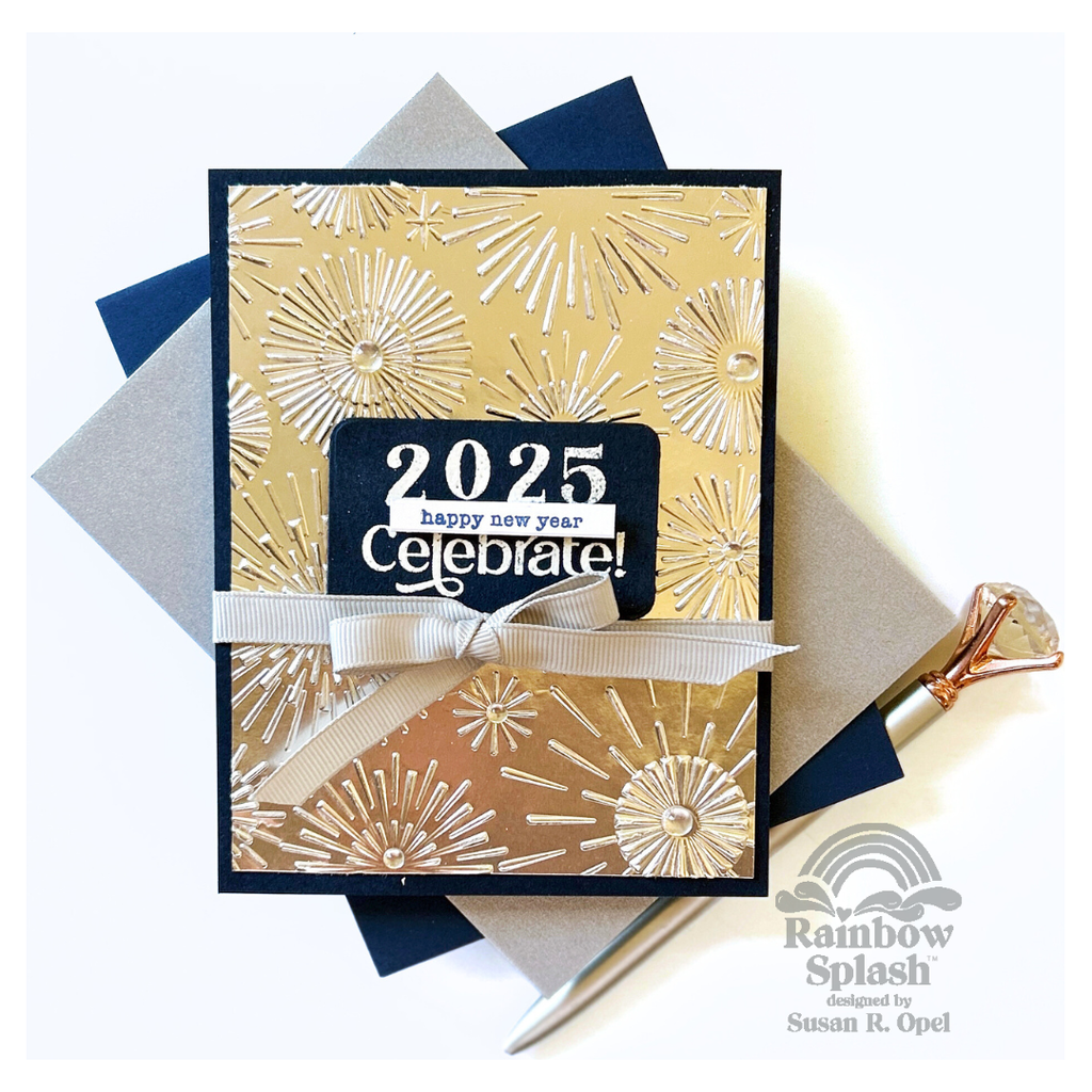 Rainbow Splash Embossing Folder Magnificent Bursts sf442 New Years Card | color-code:ALT02