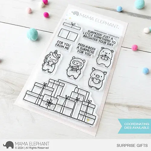 Mama Elephant Surprise Gifts Clear Stamps