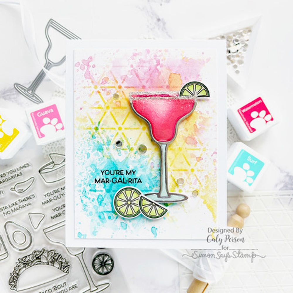 Simon Says Stamp Margarita Glass Wafer Dies 1079sd Celebrate Friend Card | color-code:ALT03