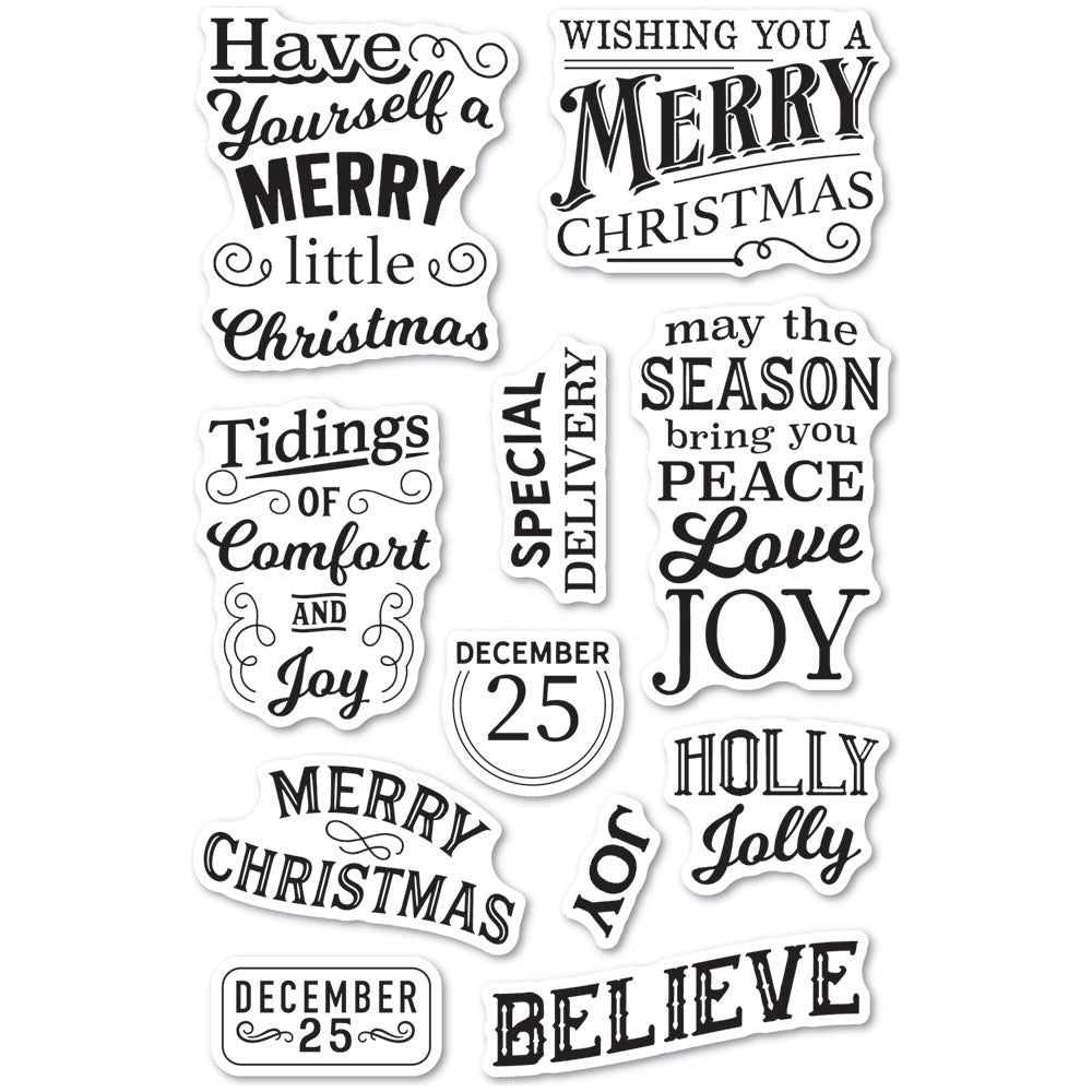 Memory Box Be Merry Clear Stamps cl5287
