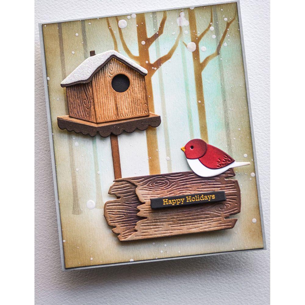 Memory Box Snowy Birdhouse Dies 94810 bird