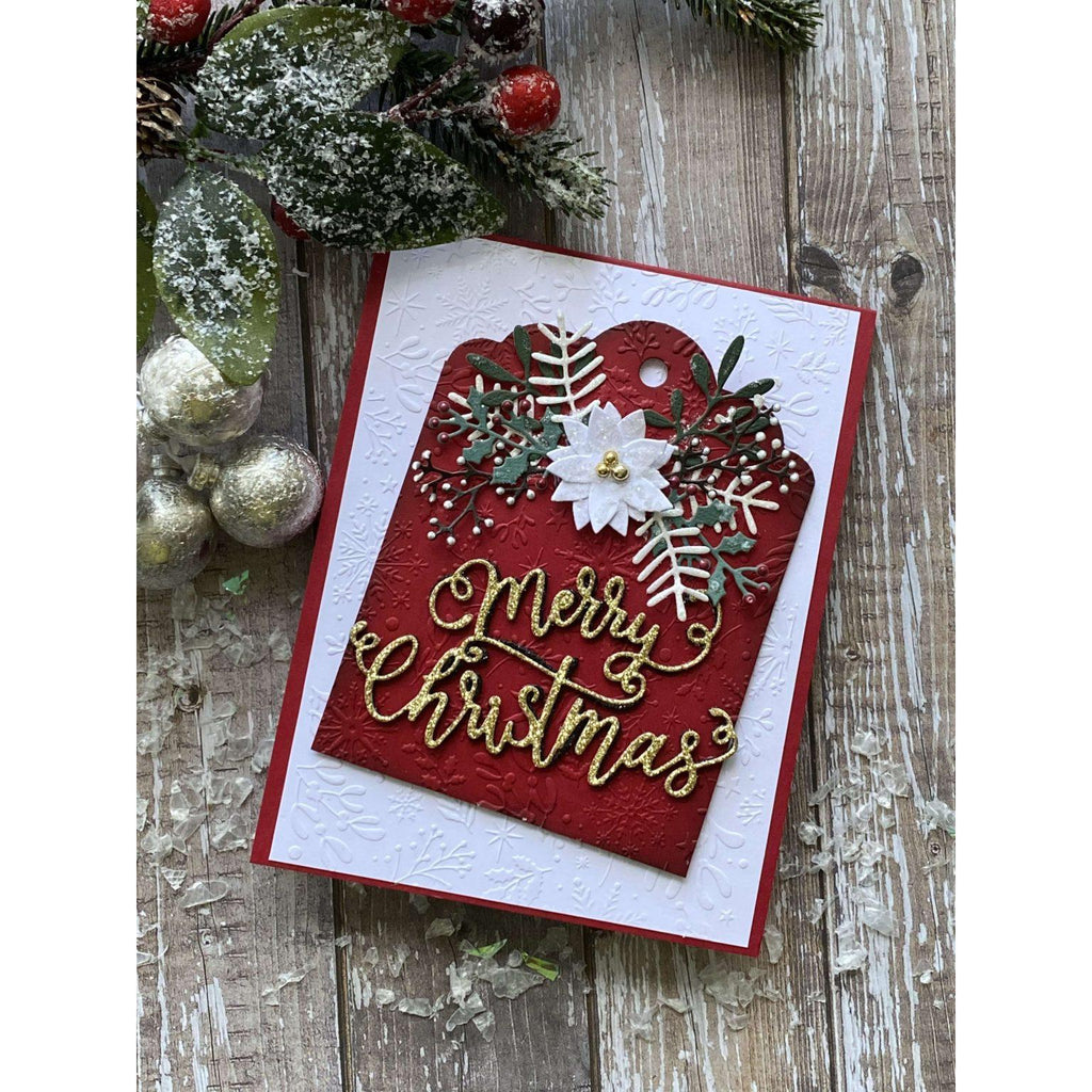 Crafter's Companion Merry Christmas Foliage and Tag Die Set tdc-md-mcf* Merry Christmas Card | color-code:ALT01