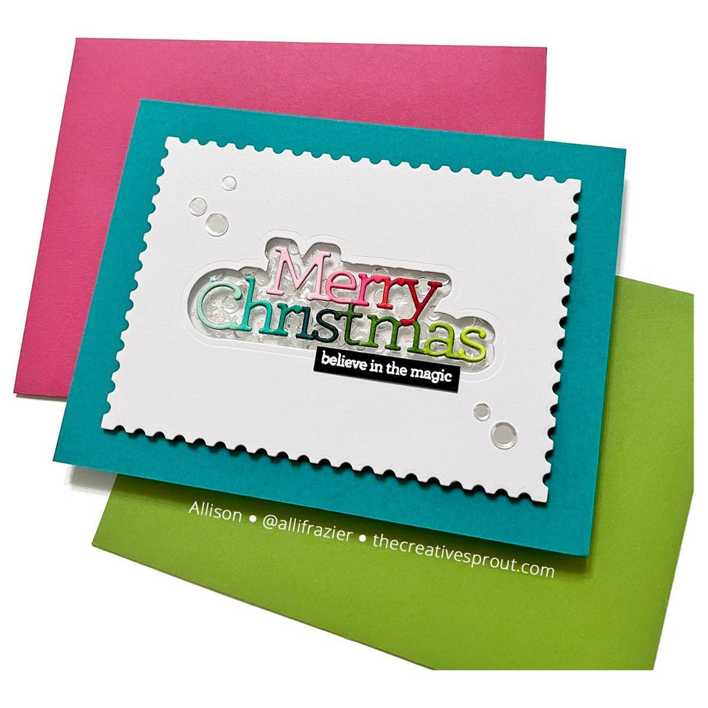 CZ Design Merry Christmas Wafer Dies czd248 Sweet Wishes Christmas Card | color-code:ALT01