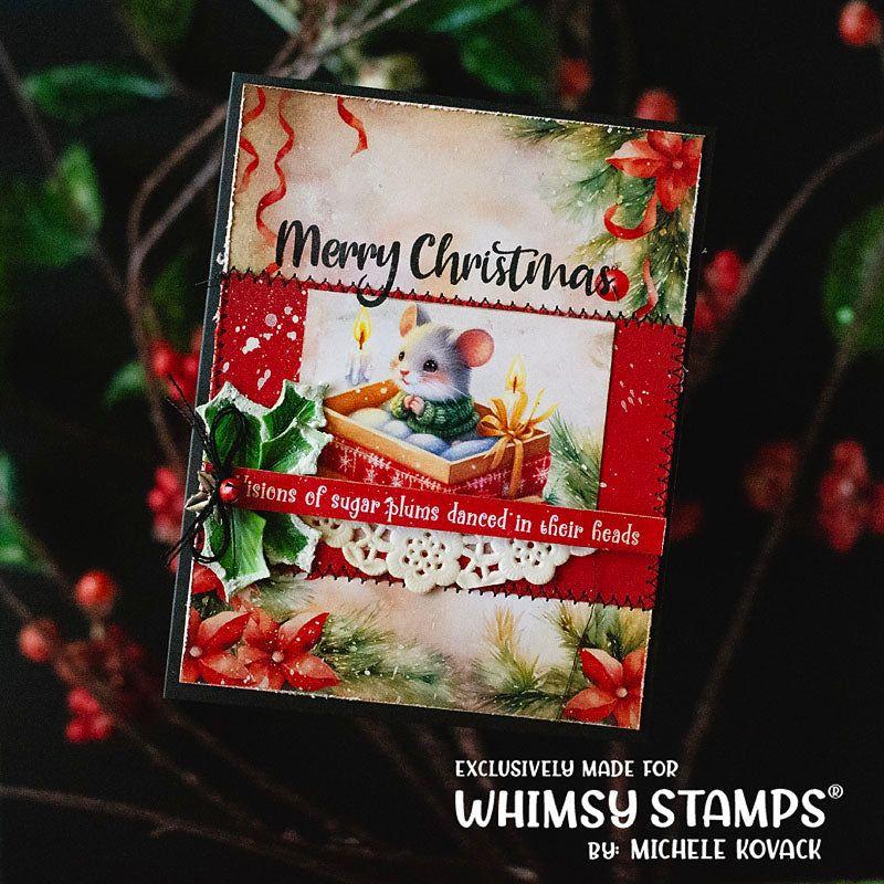 Whimsy Stamps Matchbox Mice Quick Card Fronts Pack wsqcf-16 merry christmas