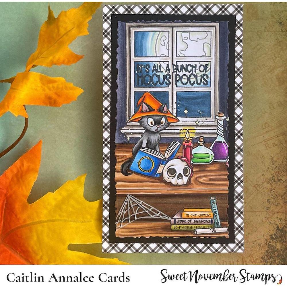 Sweet November Stamps Midnight Halloween Adventures Stamp Set snsmdhw23 Cat