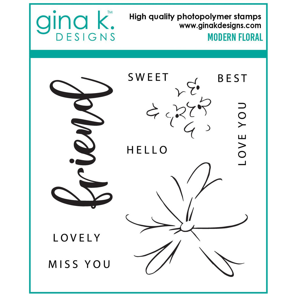 Gina K Designs Modern Floral Clear Stamps gkd208