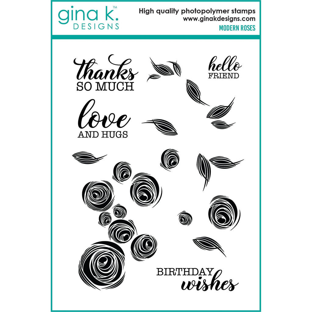 Gina K Designs Modern Roses Clear Stamps gkd216