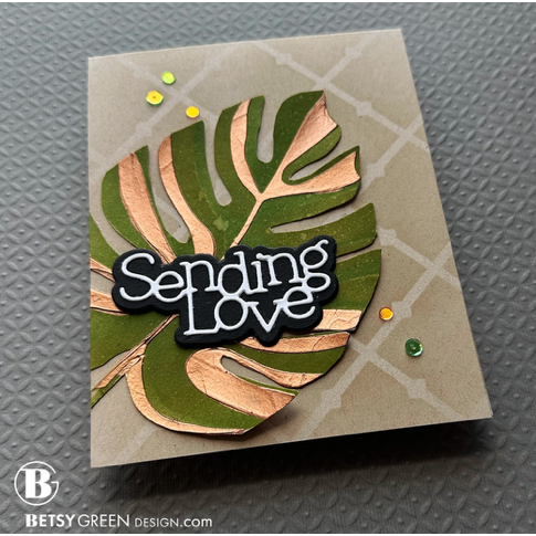 Simon Says Stamp Stencils Monstera 1050mt Cheering for You Sending Love Card | color-code:ALT03