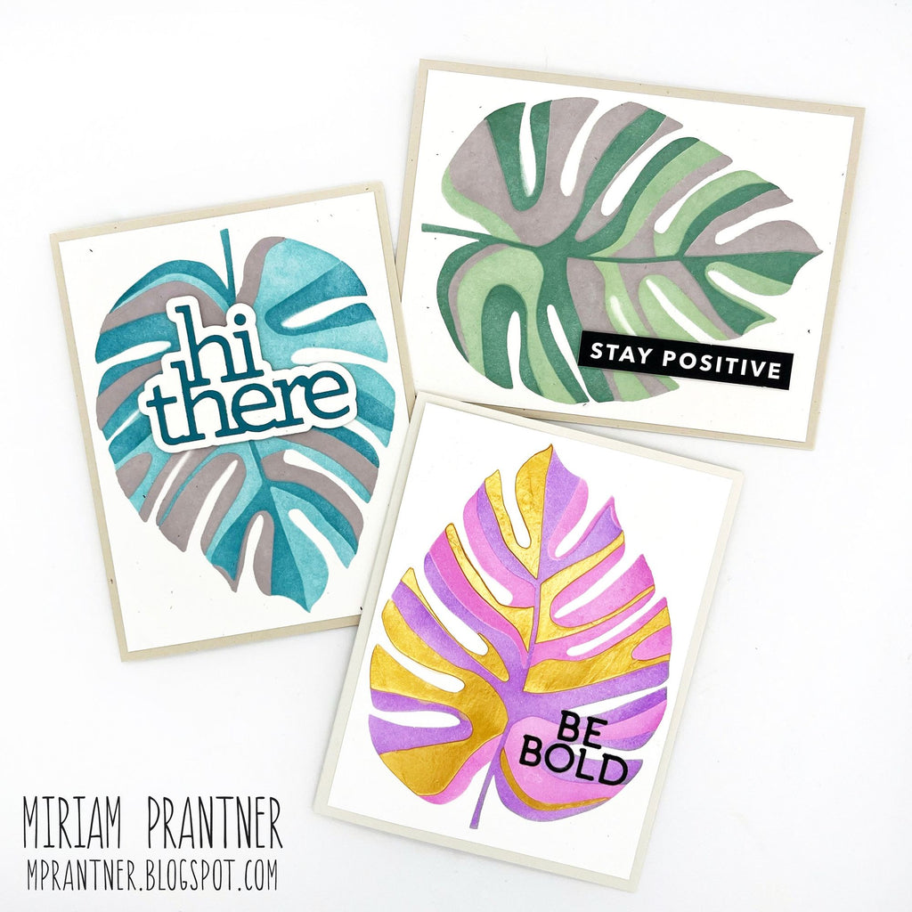 Simon Says Stamp Stencils Monstera 1050mt Cheering for You Leafy Cards | color-code:ALT06