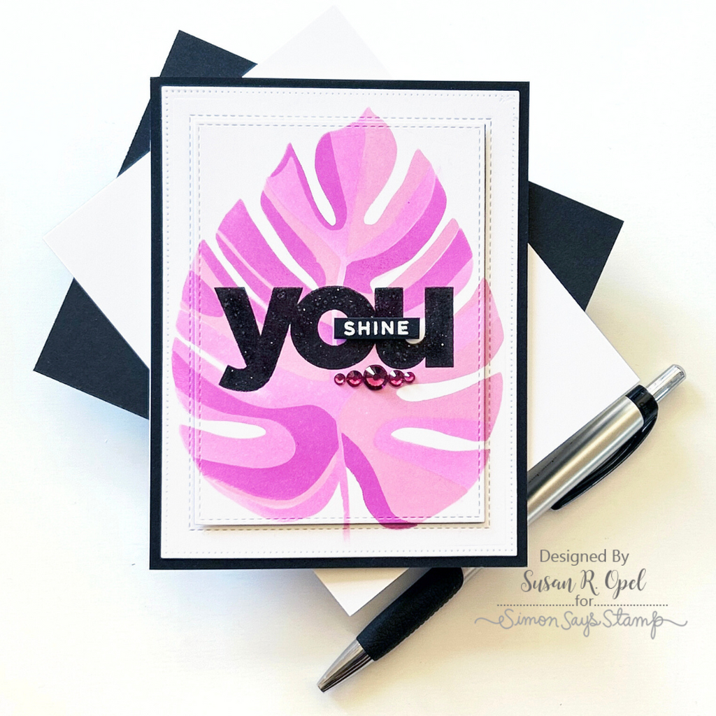 Simon Says Stamp Stencils Monstera 1050mt Cheering for You Encouragement Card