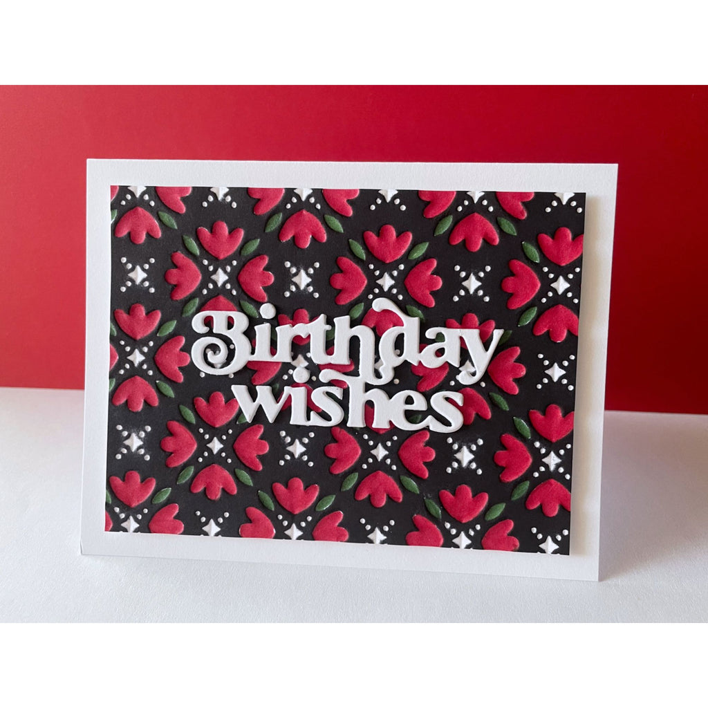 Rainbow Splash Embossing Folder Mosaic Tulips rsef8 Birthday Card | color-code:ALT03