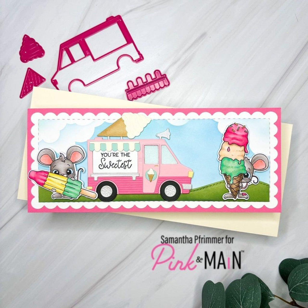 Pink and Main Mice Cream Clear Stamps pm0709 ice cream cone