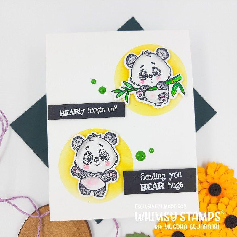 Whimsy Stamps Panda Get Well Clear Stamp and Die Set yellow