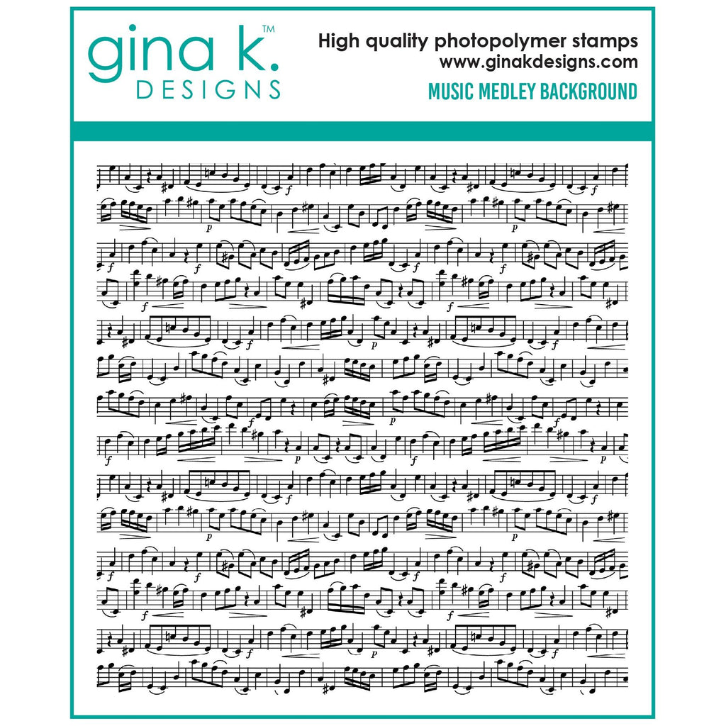 Gina K Designs Music Medley Background Clear Stamp gkd198