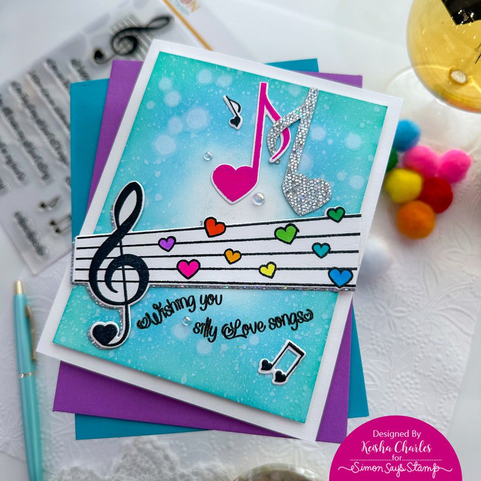 Simon Says Stamps and Dies Music set826ms Cheering for You Music Card