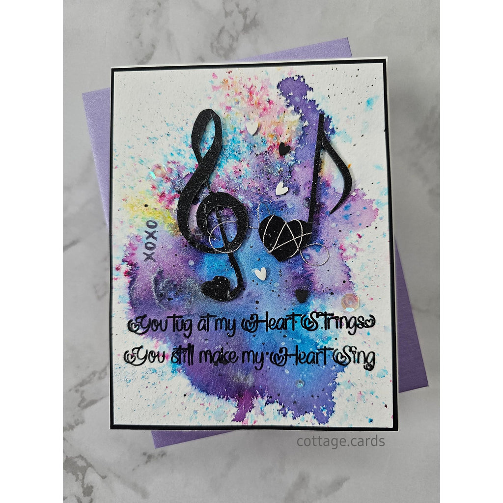 Simon Says Clear Stamps Music 2058ssc Cheering for You Heart Strings Card