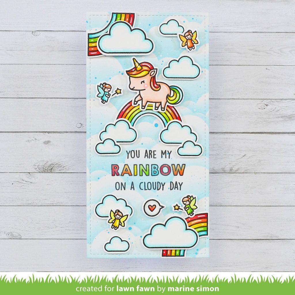 Lawn Fawn Set My Rainbow Clear Stamps and Dies On a Cloudy Day