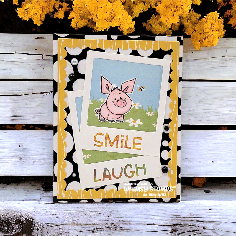 Whimsy Stamps Piggies Crushed It Clear Stamps c1431 smile laugh