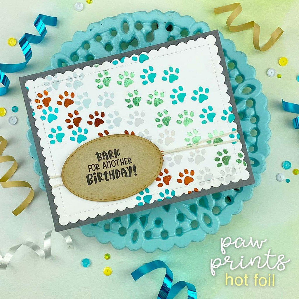 Newton's Nook Designs Paw Prints Hot Foil Plate NN2307HF3 birthday