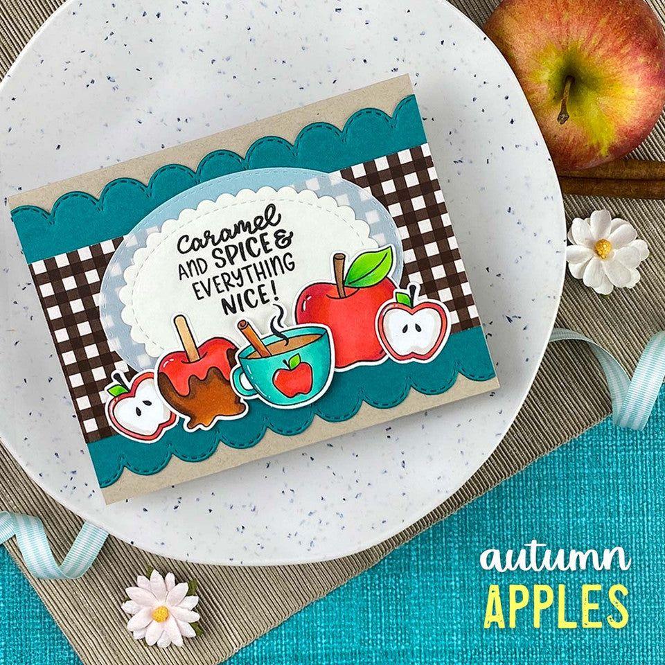 Newton's Nook Designs Autumn Apples Clear Stamps nn2308s01 fall card