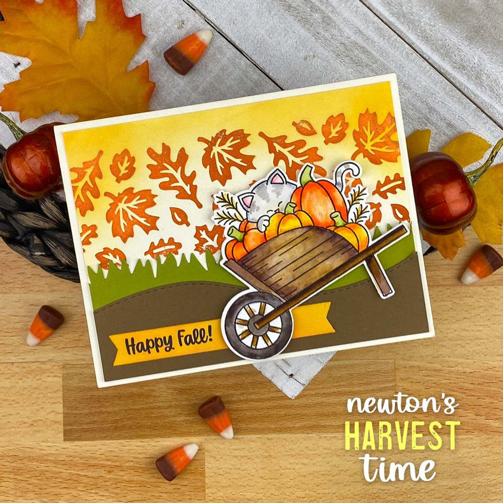 Newton's Nook Designs Newton's Harvest Time Clear Stamps nn2308s03 fall card