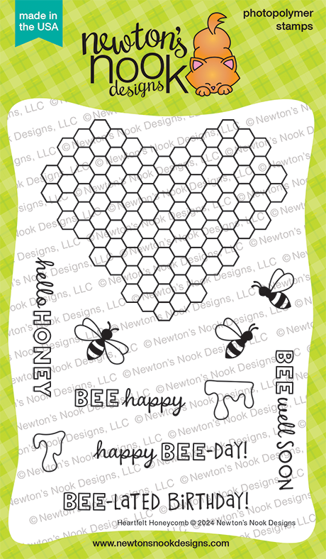 Newton's Nook Designs Heartfelt Honeycomb Clear Stamps nn2406s01