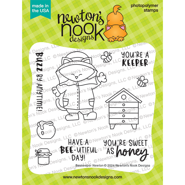 Newton's Nook Designs Beekeeper Newton 4x4 Clear Stamps nn2406s02