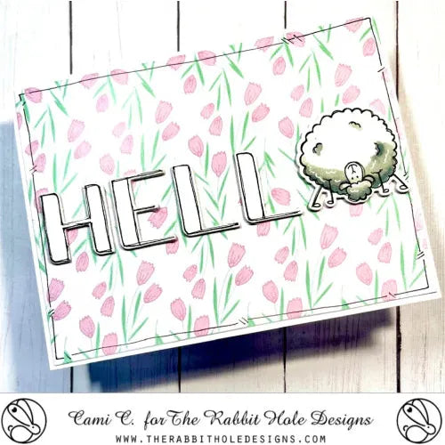 The Rabbit Hole Designs Namaste Clear Stamp and Die Set hello