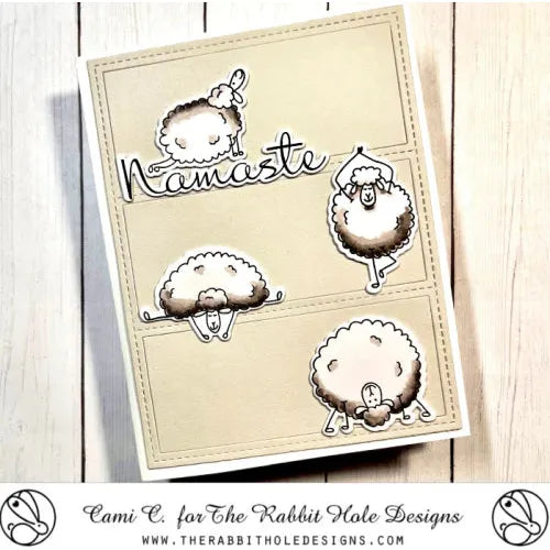 The Rabbit Hole Designs Namaste Clear Stamp and Die Set yoga poses