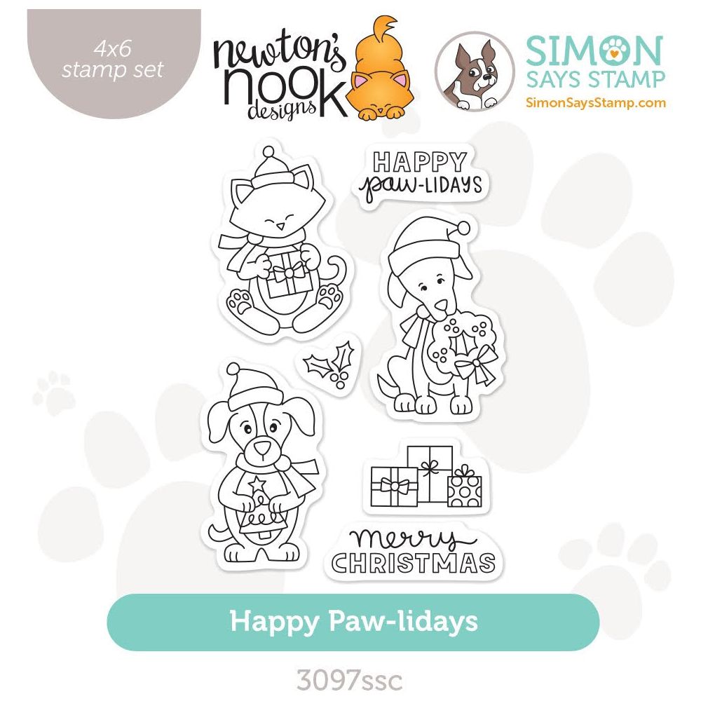 Newton's Nook Happy Paw-lidays STAMPtember Exclusive Stamps 3097ssc