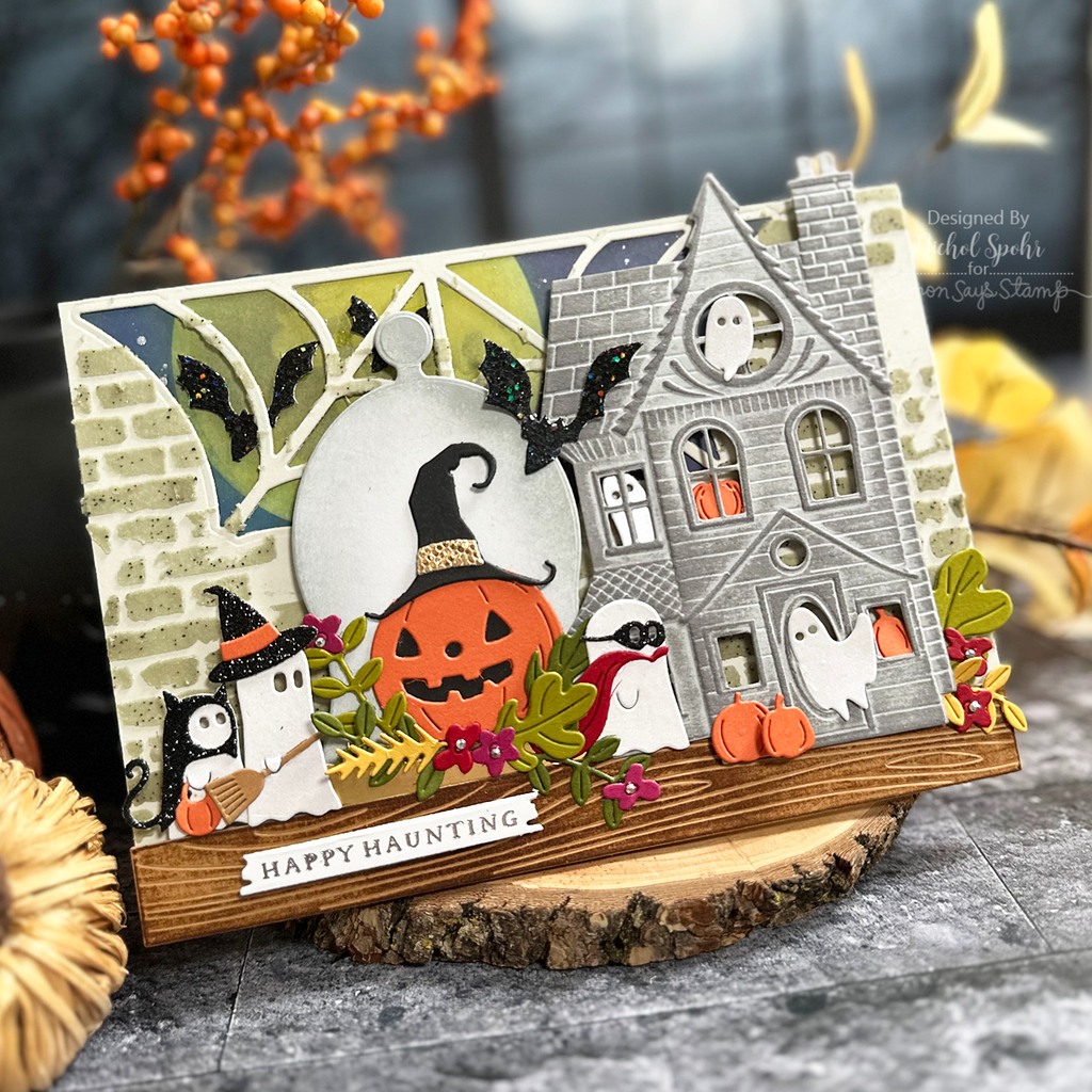 Simon Says Stamp Embossing Folder Halloween House sf433 Halloween Card | color-code:ALT02