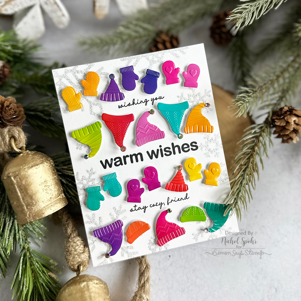 Simon Says Embossing Folders and Cutting Dies Bundled Up sfd411 Winter Card | color-code:ALT10