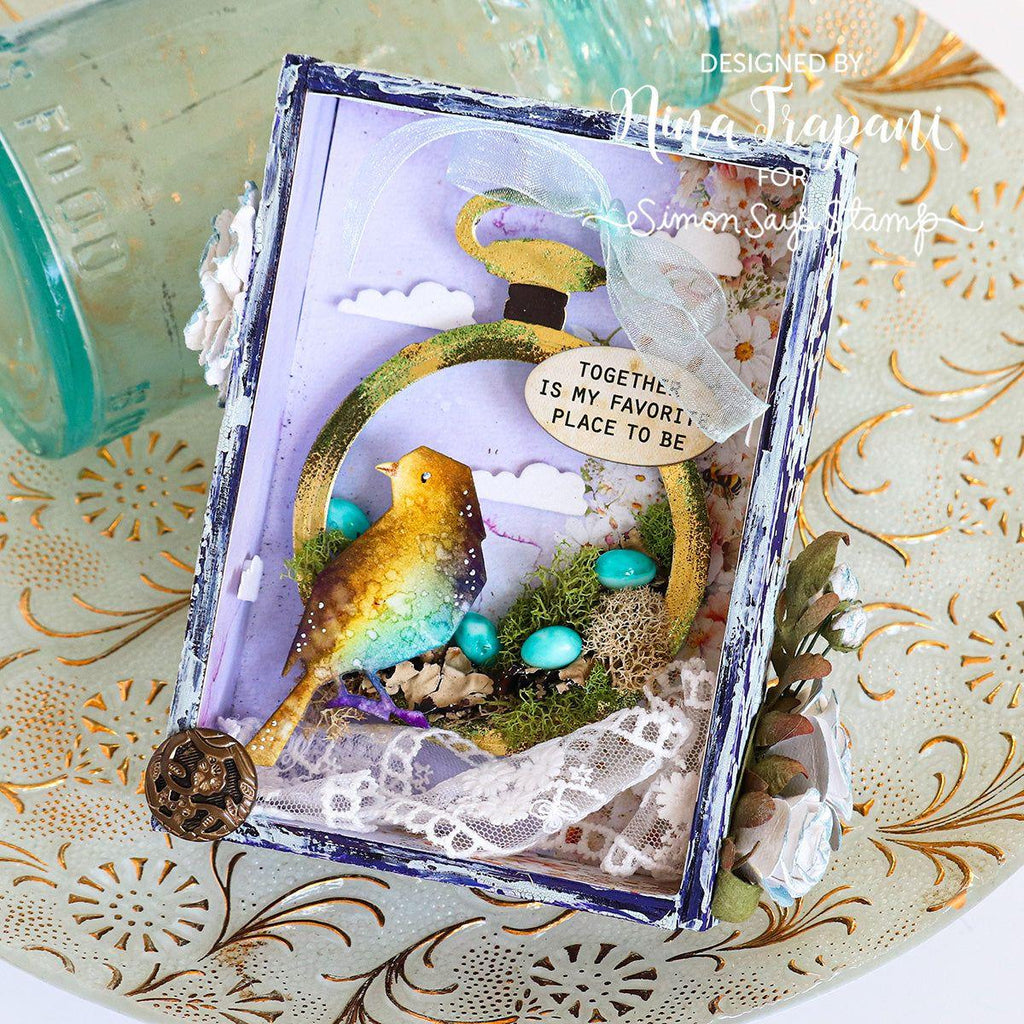 Tim Holtz Distress Wild Honey Ink Pad And Reinker Bundle Ranger Lovebirds Vignette Project | color-code:ALT02