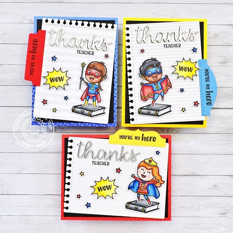 Sunny Studio Notebook Tabs Snippets Die SSDIE-310 super hero